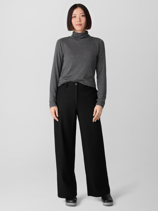 Felted Wool Jersey Wide-Leg Trouser