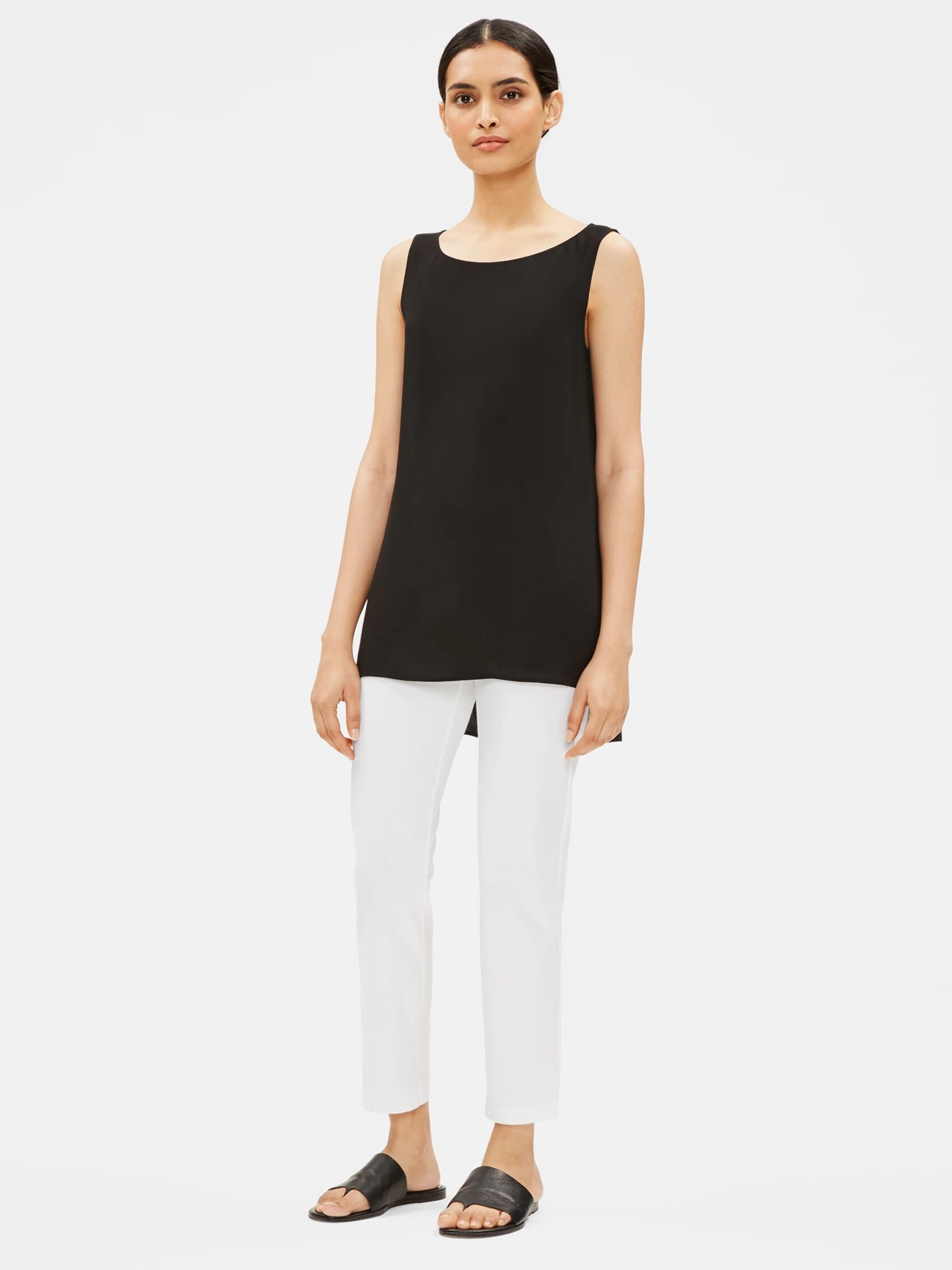 System Washable Stretch Crepe Slim Ankle Pant