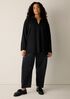 Cozy Brushed Terry Hug Split Neck Long Top