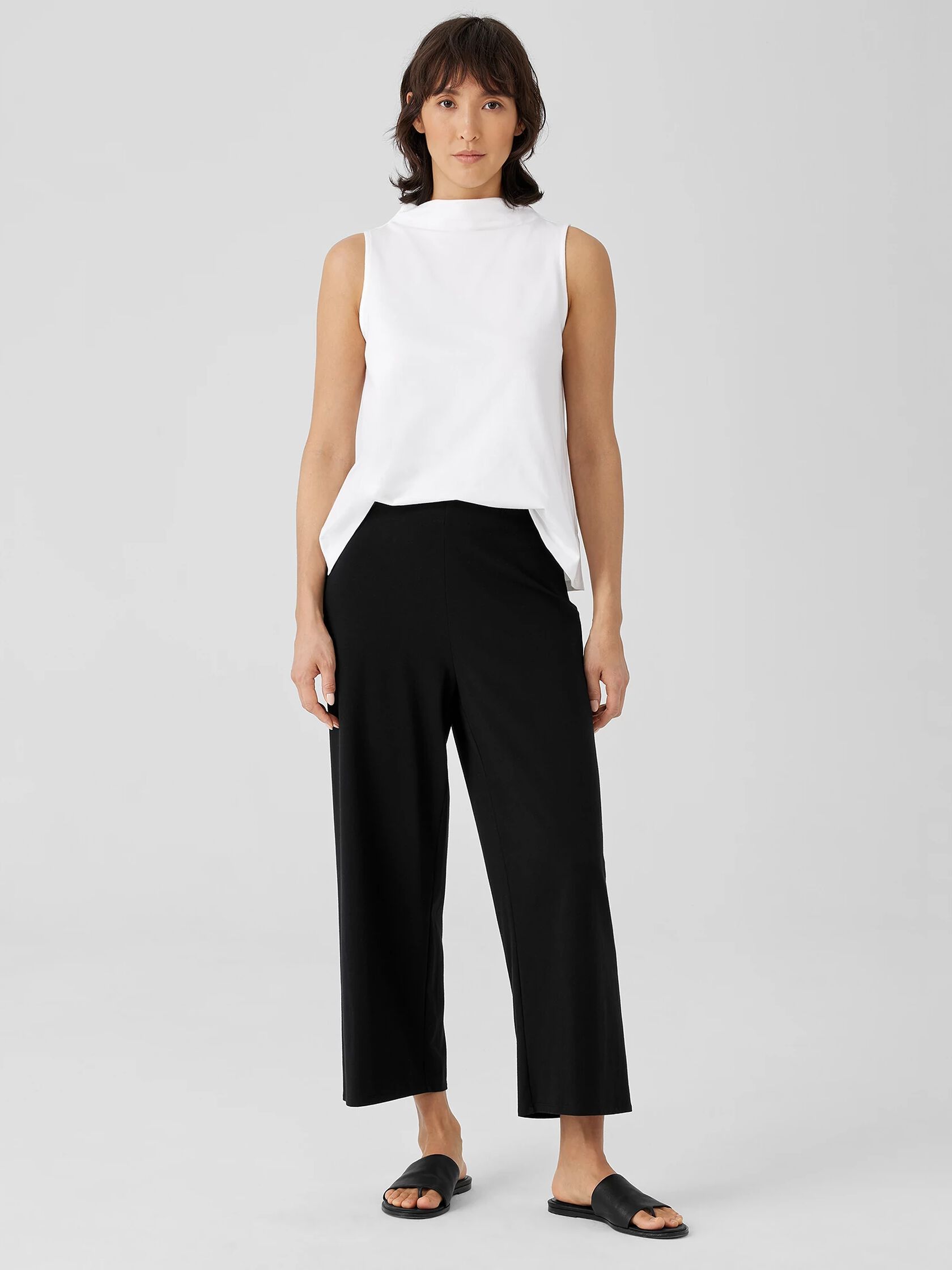 Traceable Organic Cotton Jersey Straight Pant | EILEEN FISHER