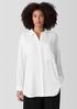 Silk Georgette Crepe Classic Collar Long Shirt