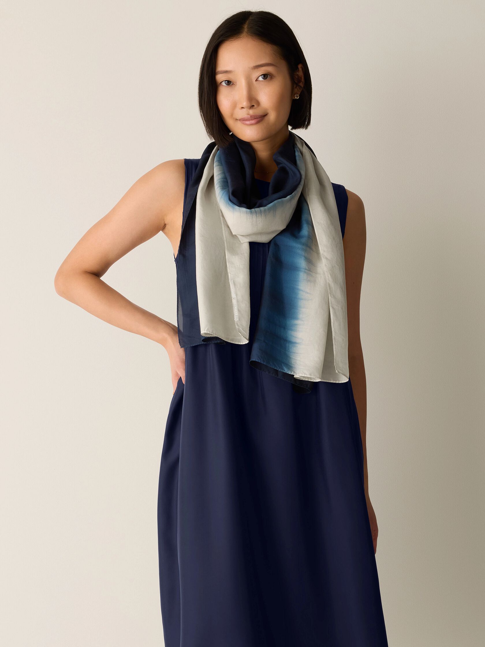 Hand-Dyed Abstract Silk Scarf