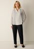 Sheer Silk Georgette Classic Collar Pintuck Shirt