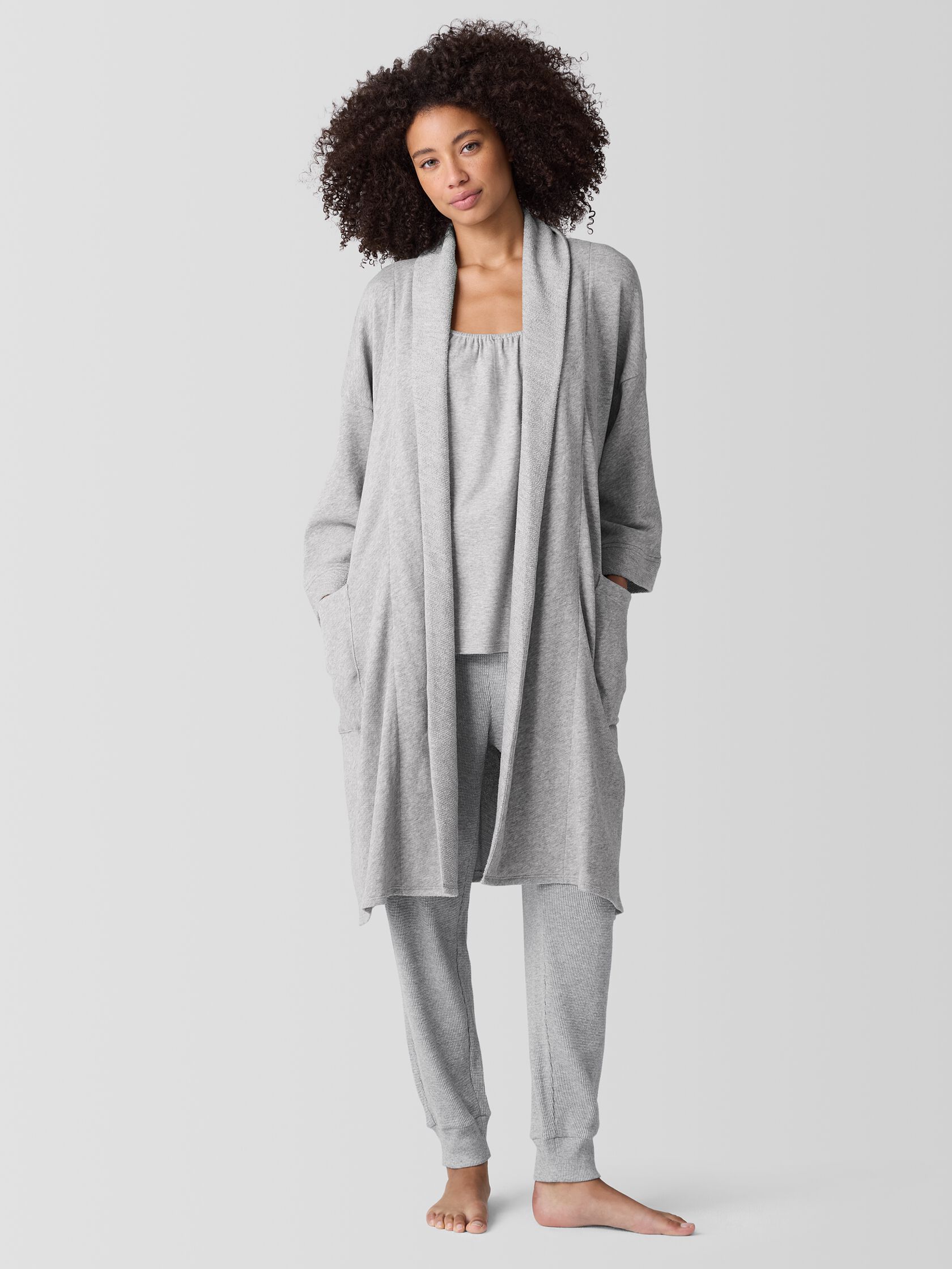 Mélange Lightweight Organic Cotton Terry Robe