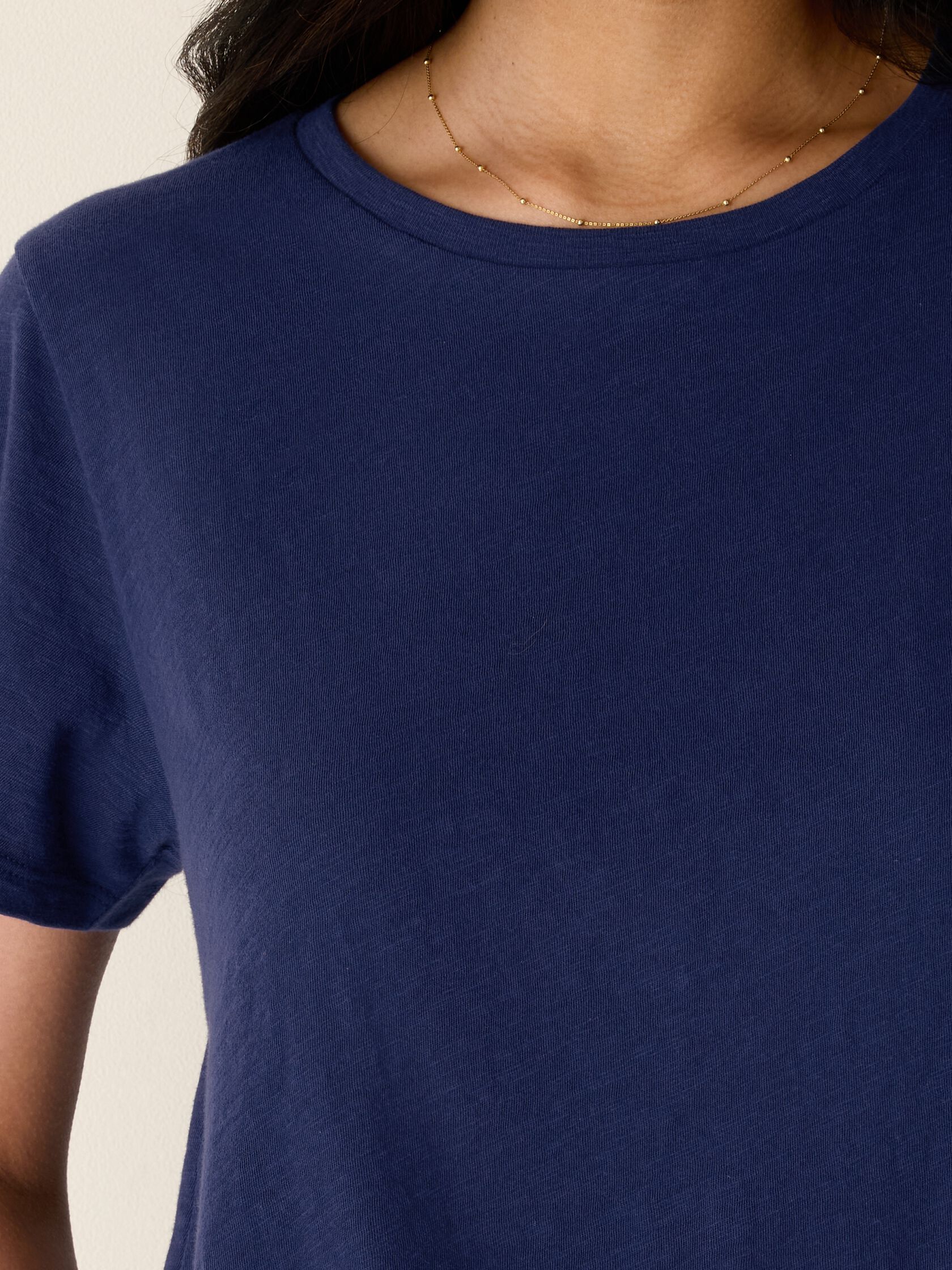 Organic Cotton Slubby Jersey Crew Neck Tee