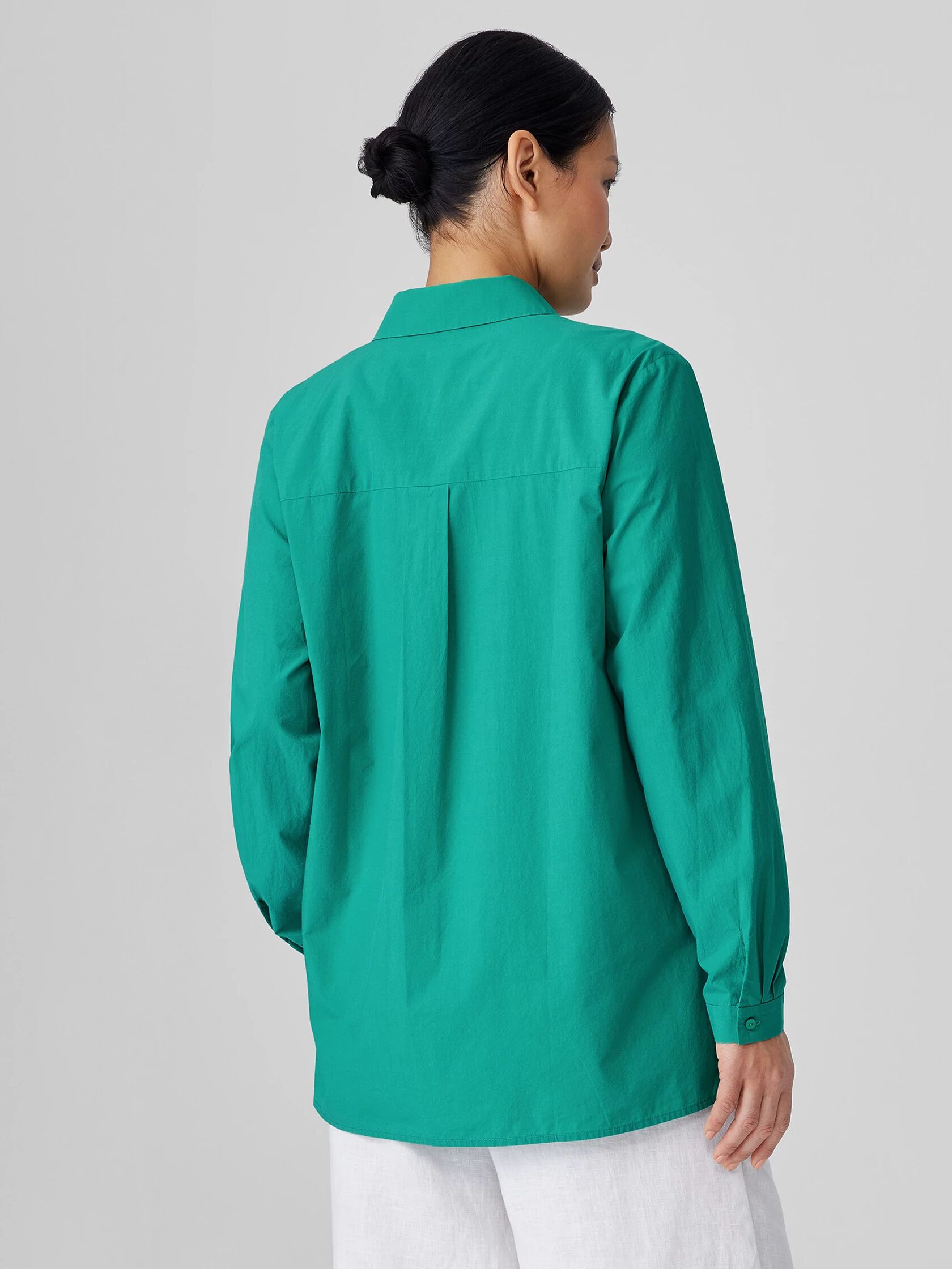 Washed Organic Cotton Poplin Classic Collar Shirt