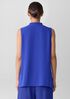 Silk Georgette Crepe Sleeveless Shirt