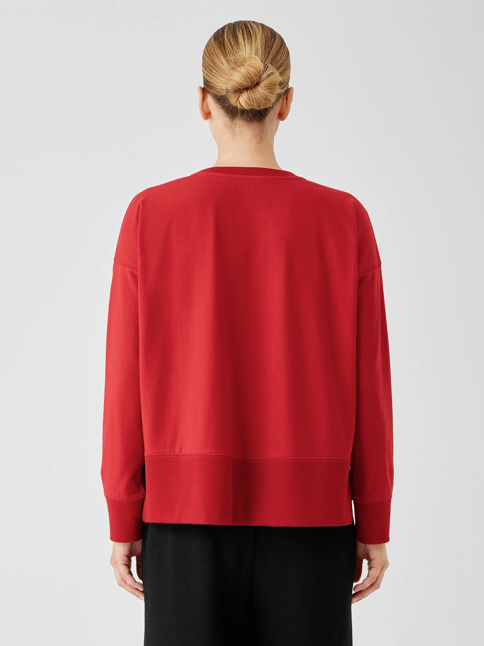 Traceable Cotton Jersey Crew Neck Top EILEEN FISHER