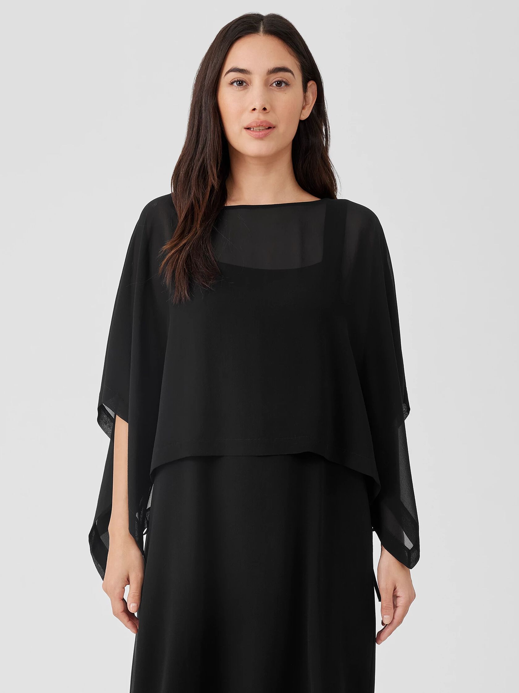 Sheer Silk Georgette Poncho