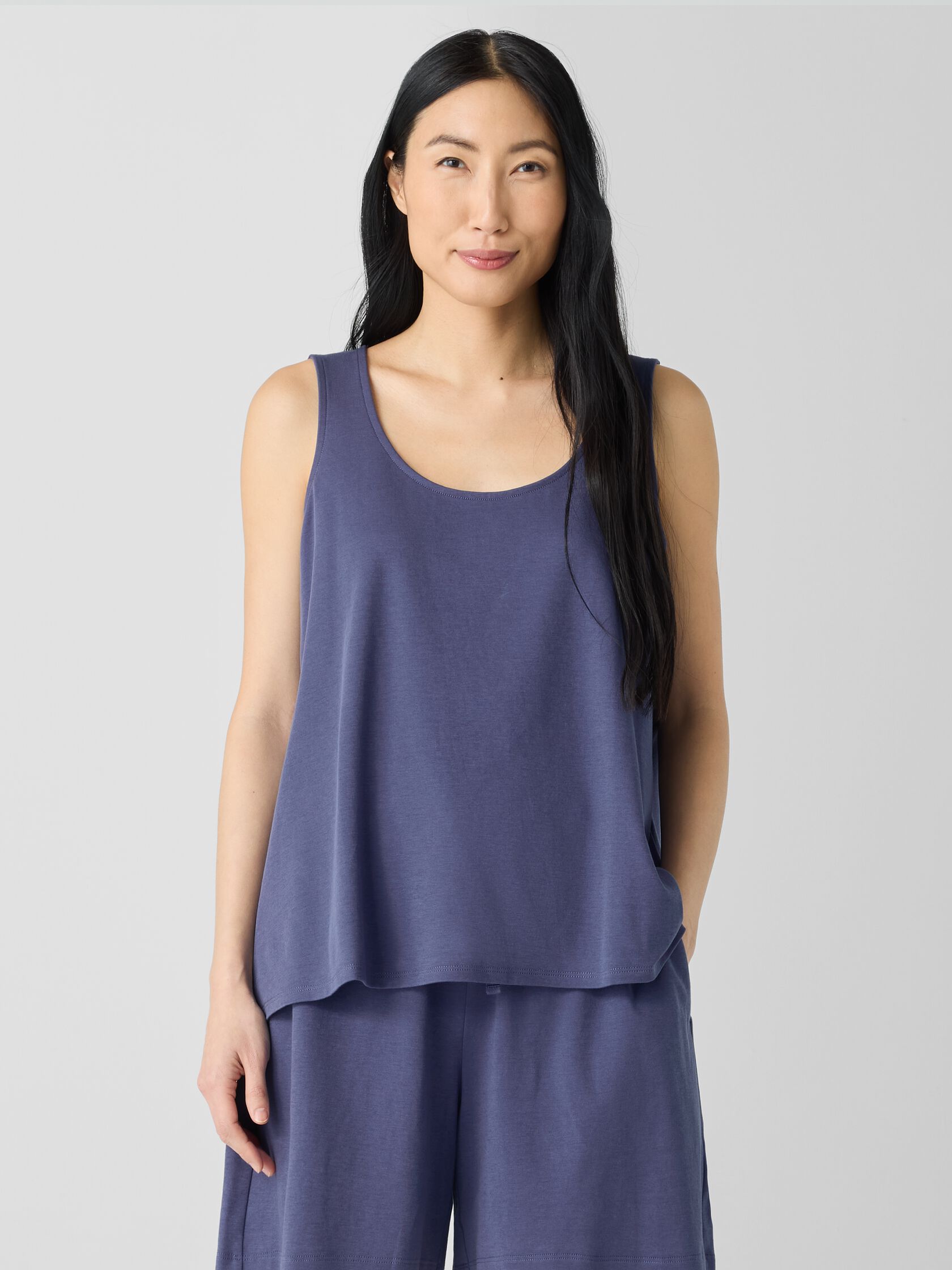 Organic Cotton Interlock U-Neck Sleep Tank