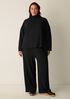 Waffle Cotton Blend Doubleknit Wide-Leg Pant