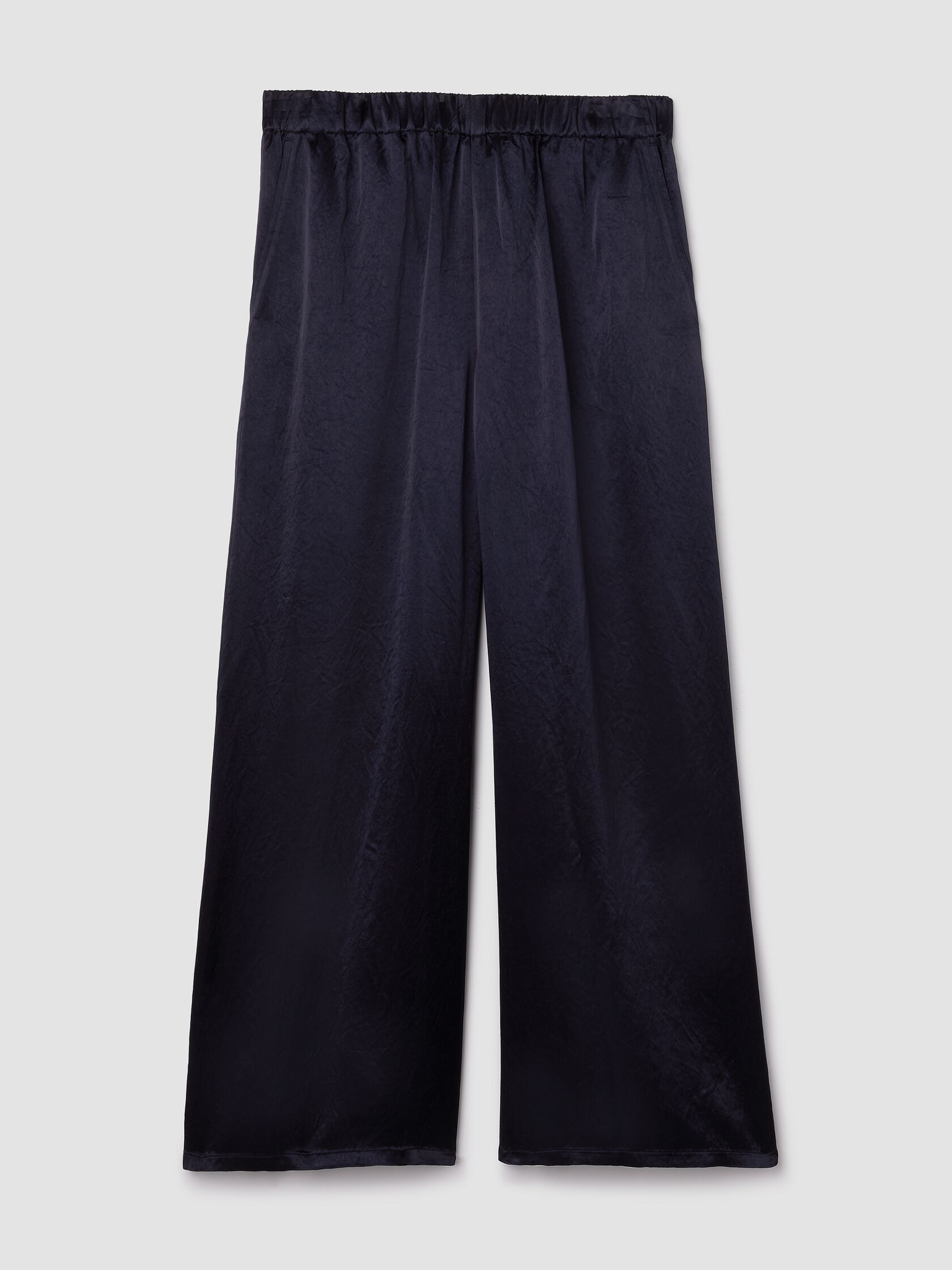 Textured Satin Wide-Leg Pant