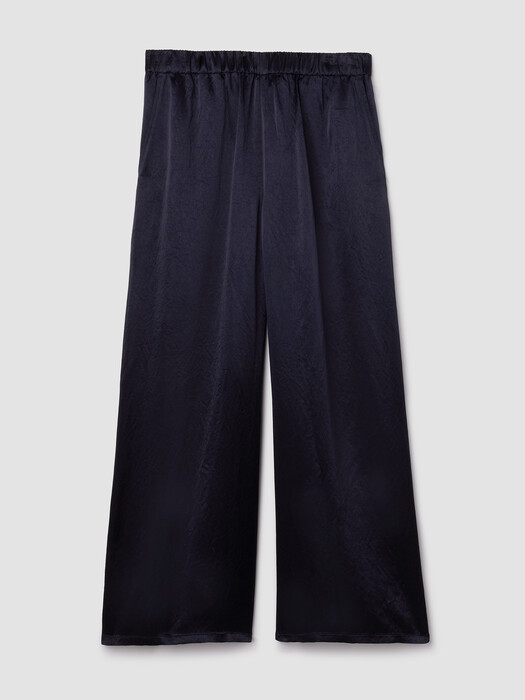 Textured Satin Wide-Leg Pant