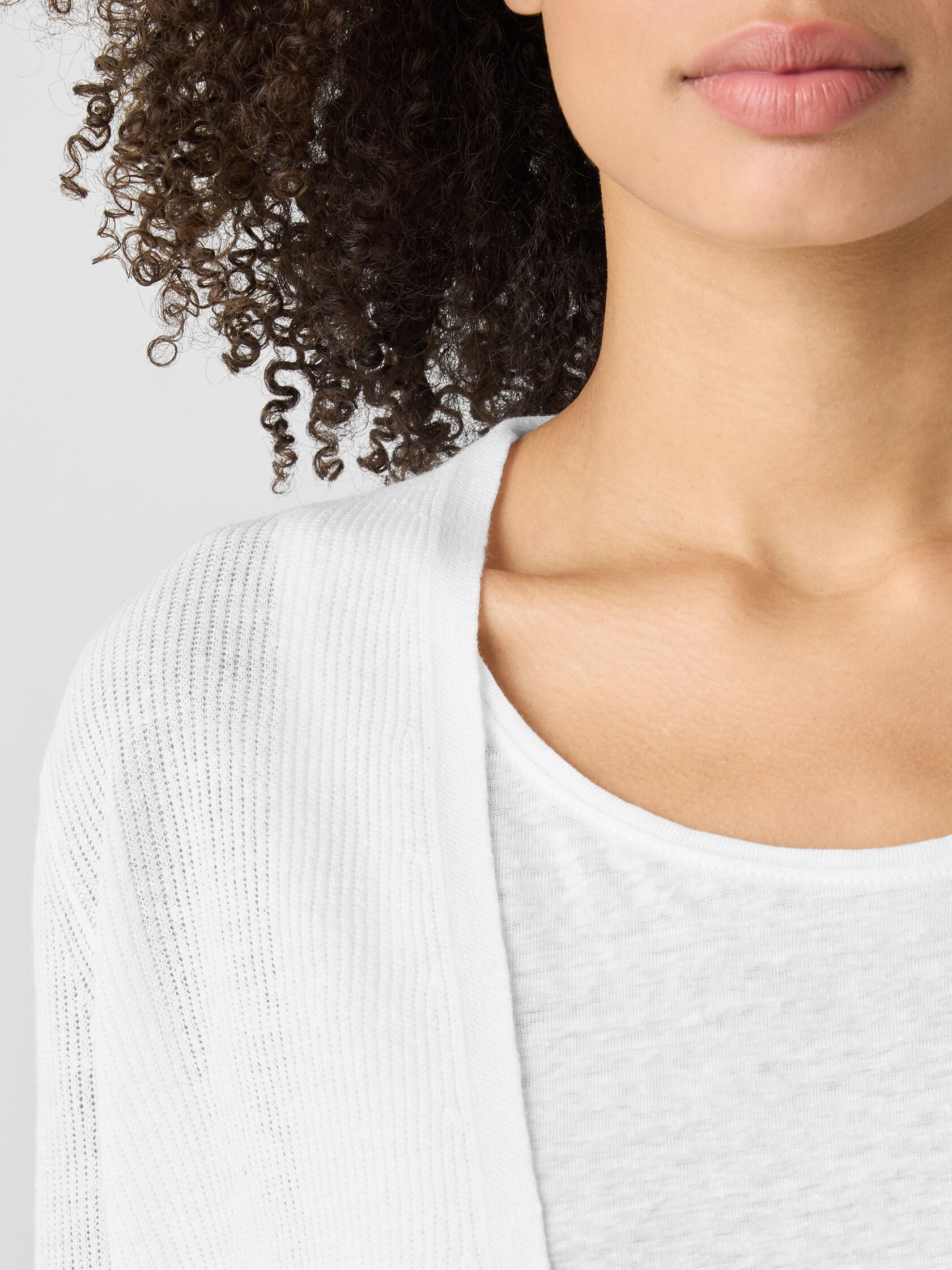 Organic Linen Cotton Cropped Cardigan