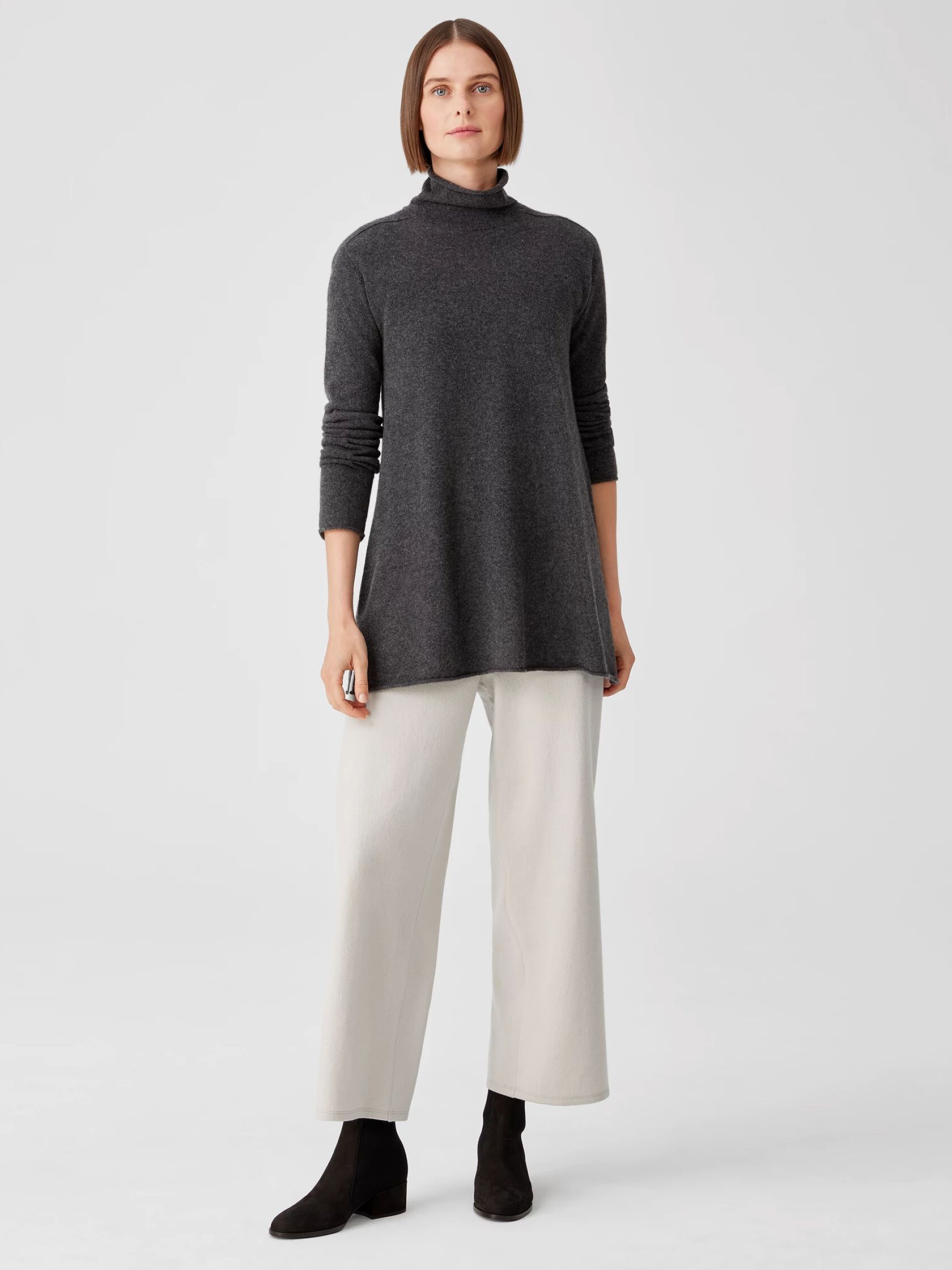 Boiled Wool Jersey Straight Pant