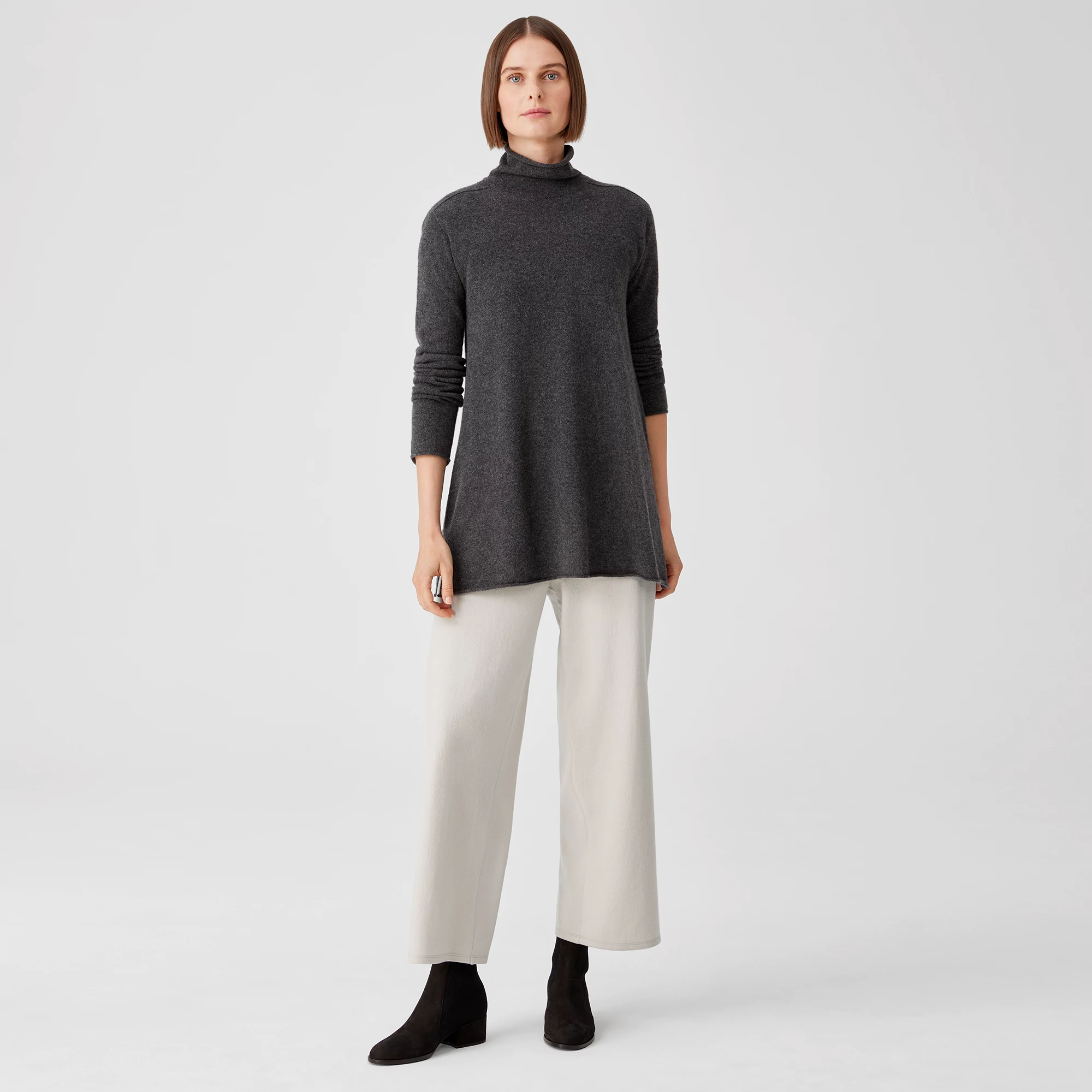 Boiled Wool Jersey Straight Pant 