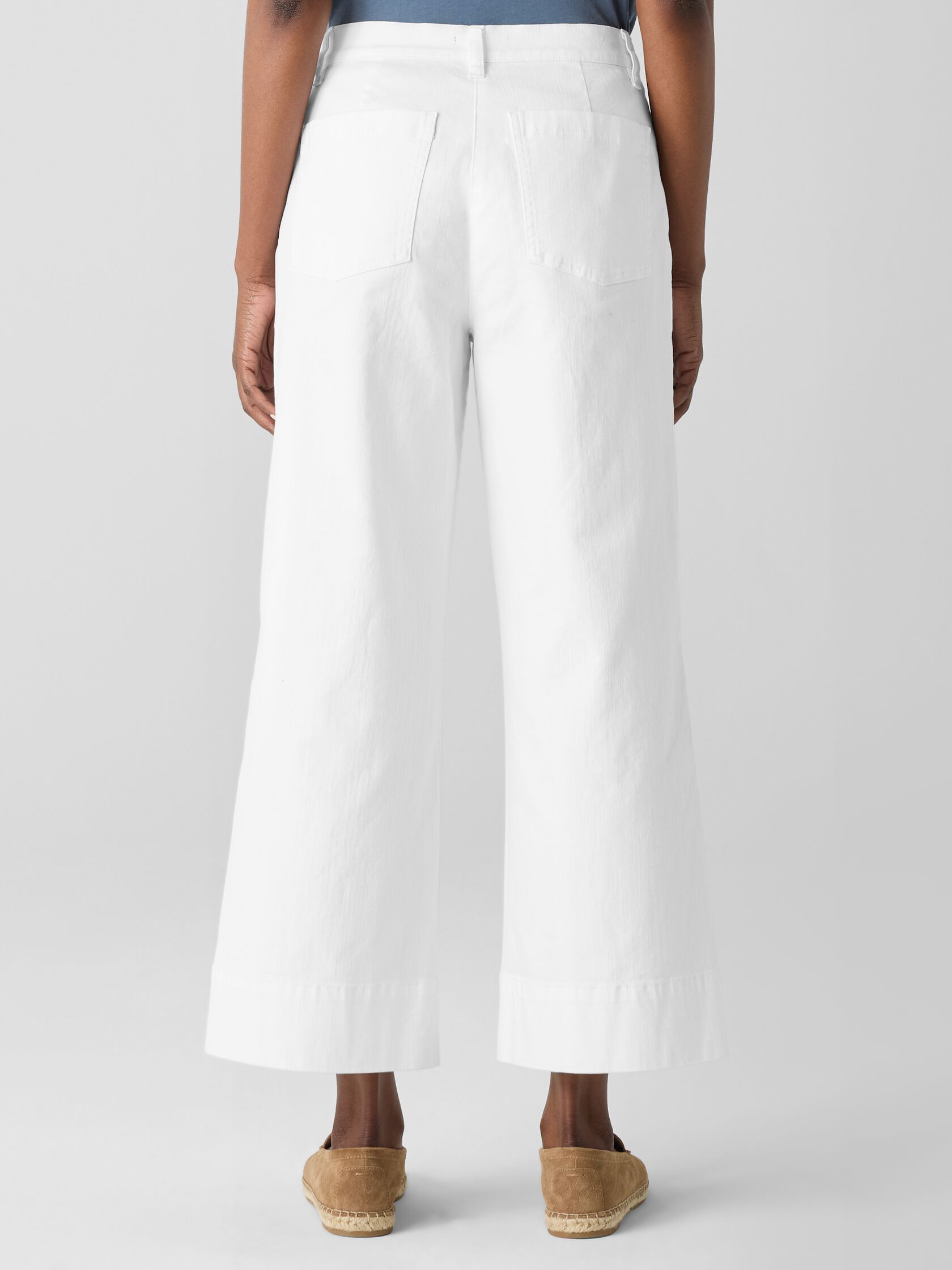 Garment-Dyed Organic Cotton Denim Wide-Leg Jean