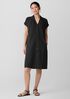 Cotton Blend Stripe Stitch Shirtdress