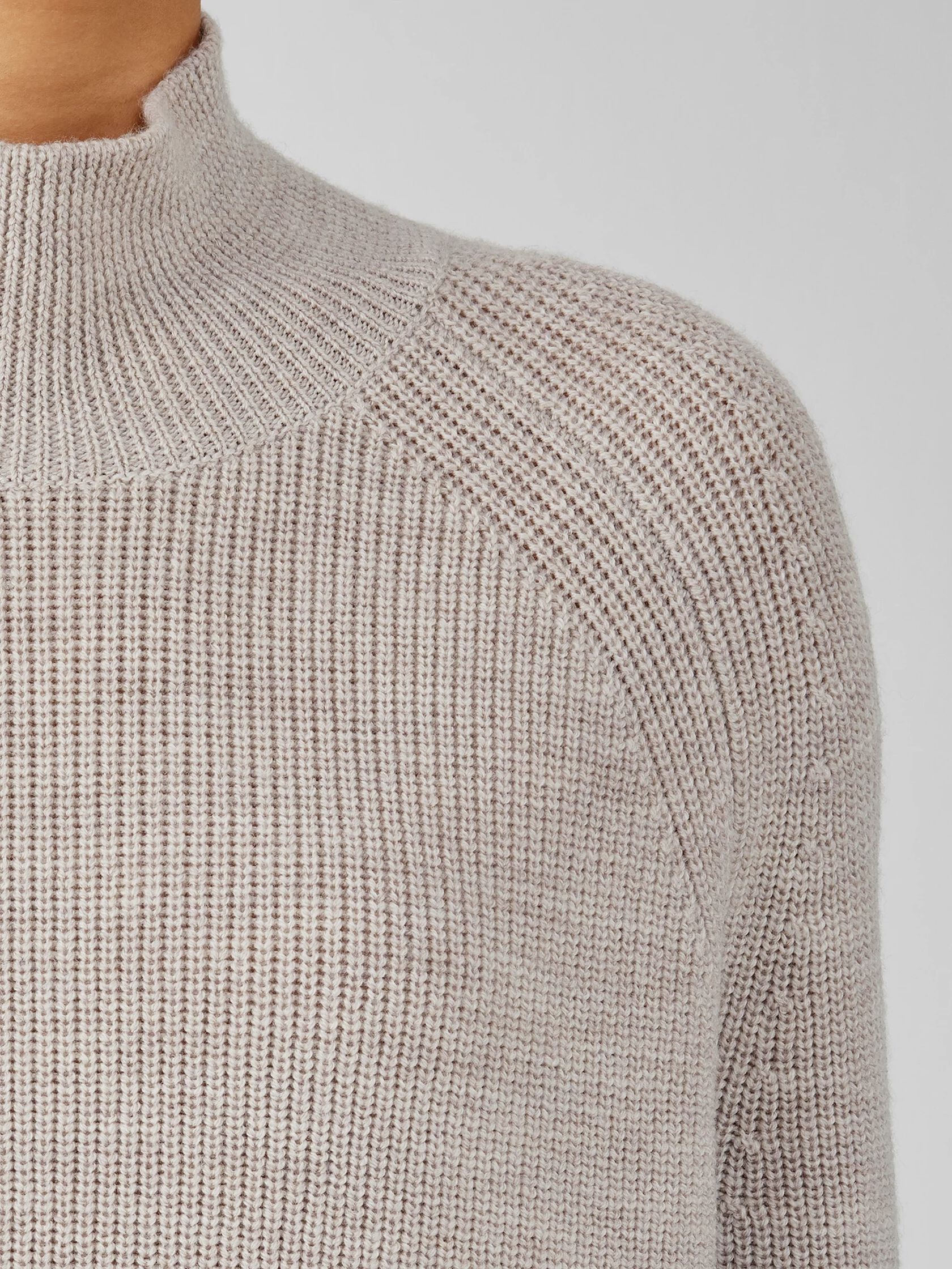 Merino Cropped Turtleneck Top in Regenerative Wool