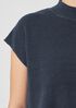 Organic Linen Cotton Mock Neck Top