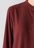 Silk Georgette Crepe Band Collar Shirt