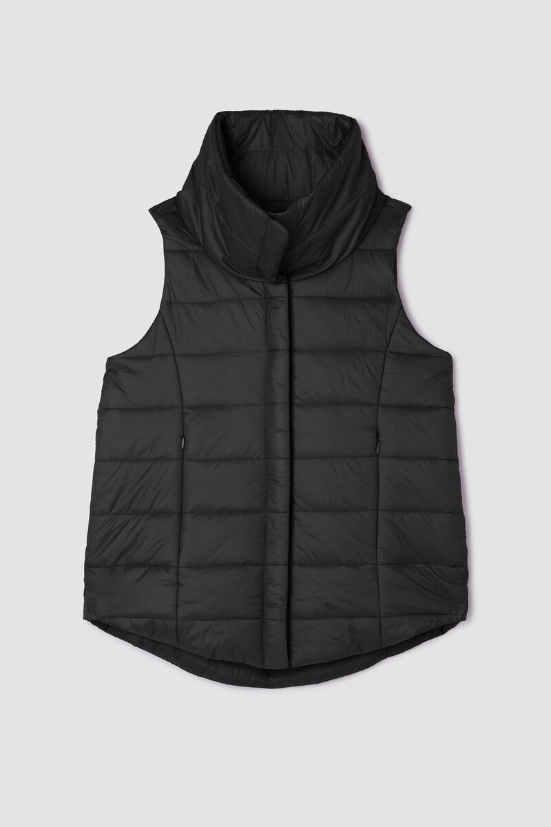 Eggshell Recycled Nylon Stand Collar Vest Eggshell Recycled Nylon Stand Collar Vest