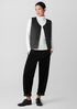 Mélange Sheer Cotton Blend Knit Turtleneck Top