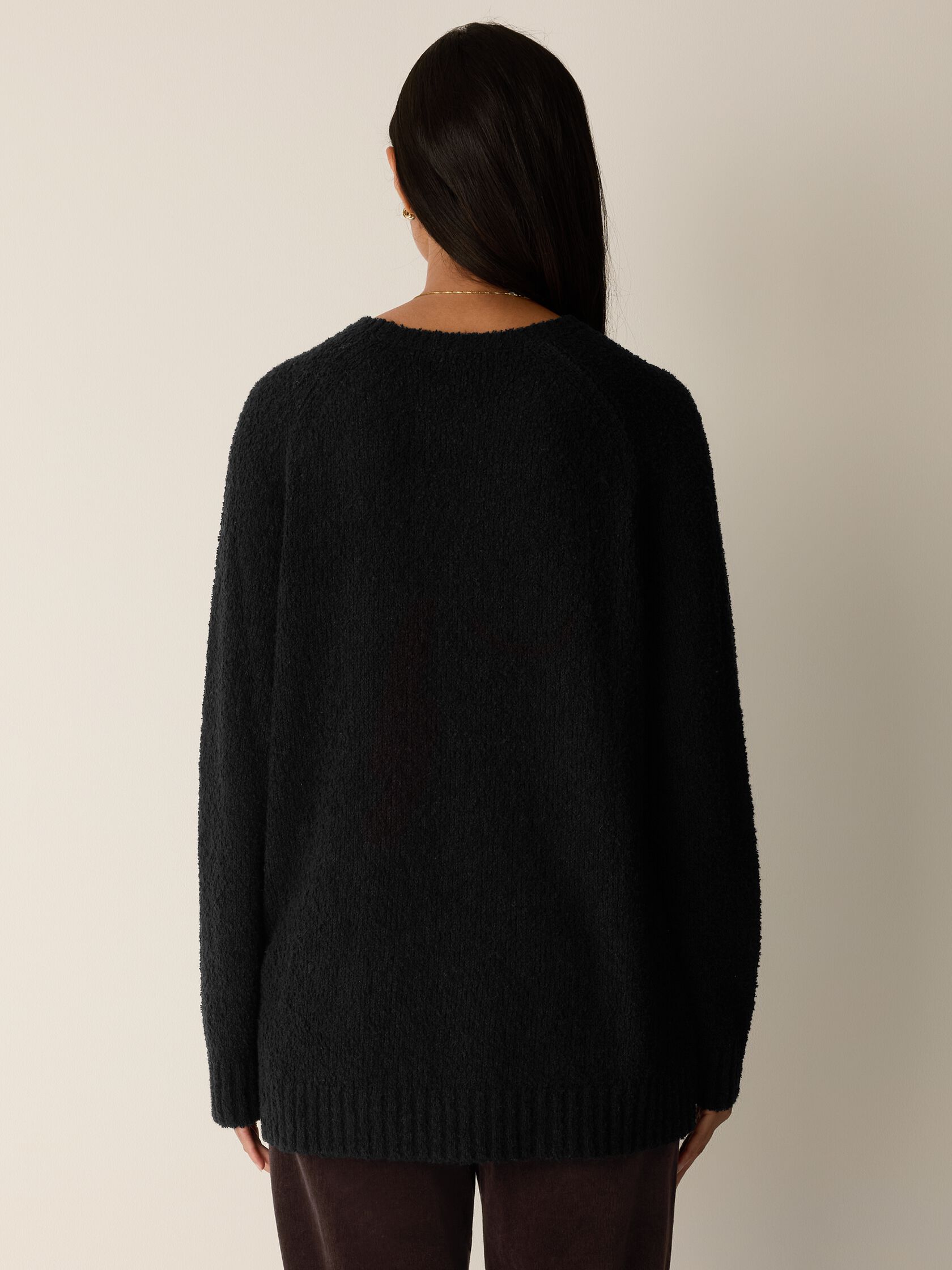 Organic Cotton Fluff Crew Neck Long Top