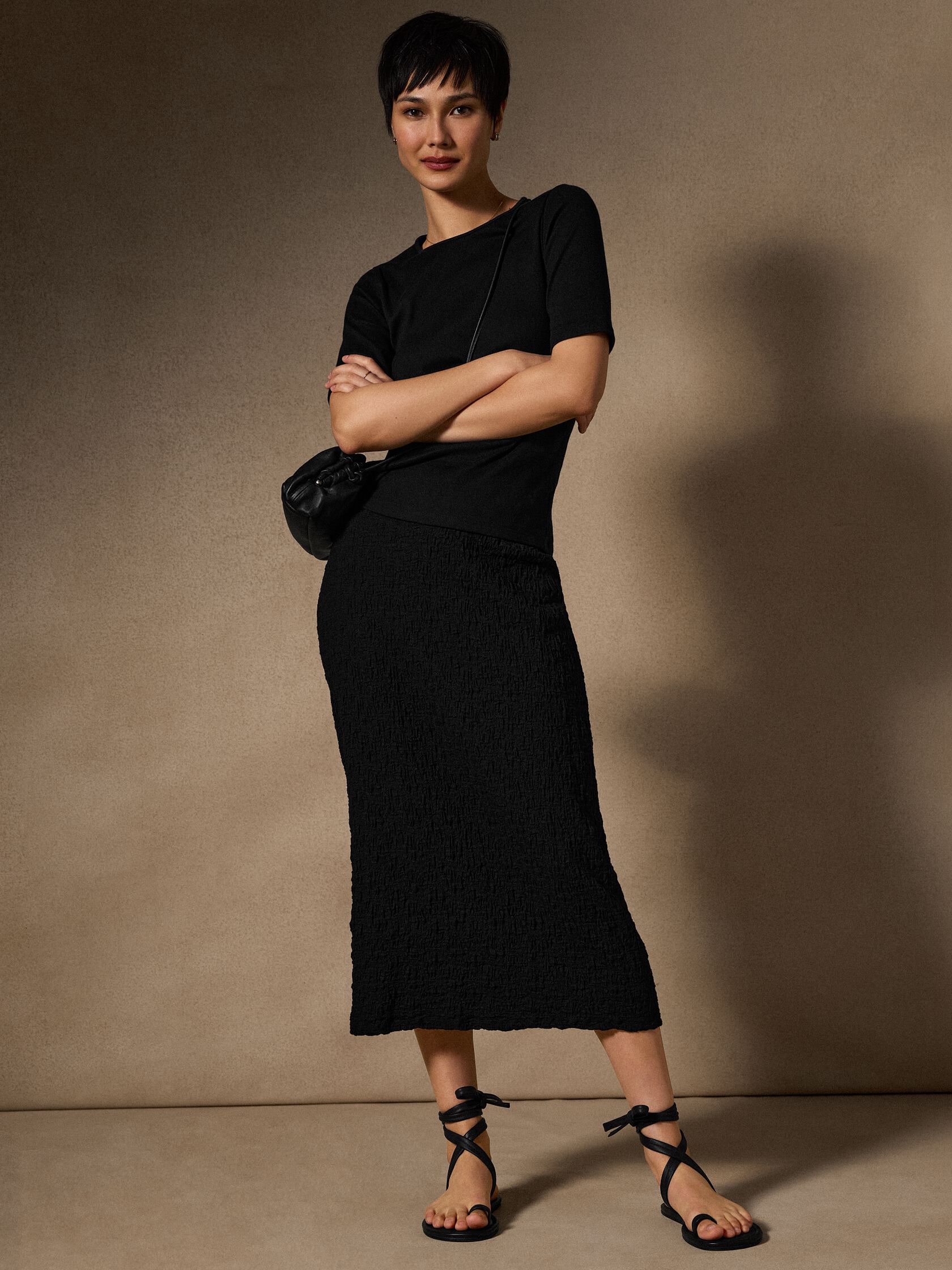 Bubble Jacquard Pencil Skirt