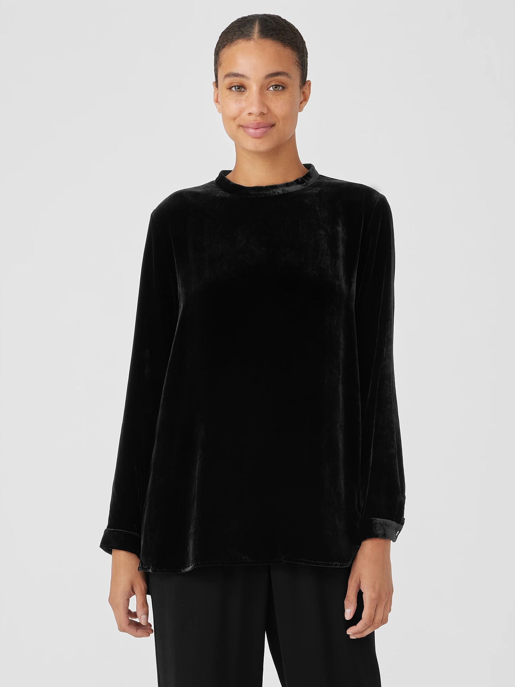 Velvet Mock Neck Top