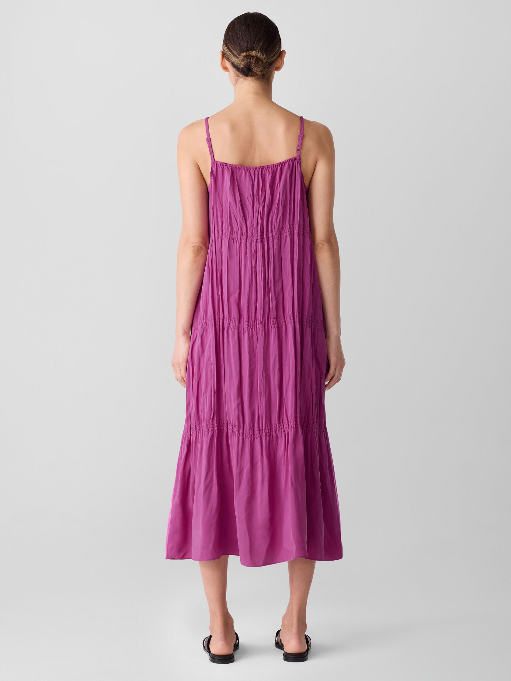Washed Silk Smocked Cami Dress