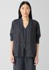 Washed Organic Linen Délavé High Collar Jacket