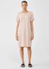 Stretch Jersey Knit Jewel Neck Dress