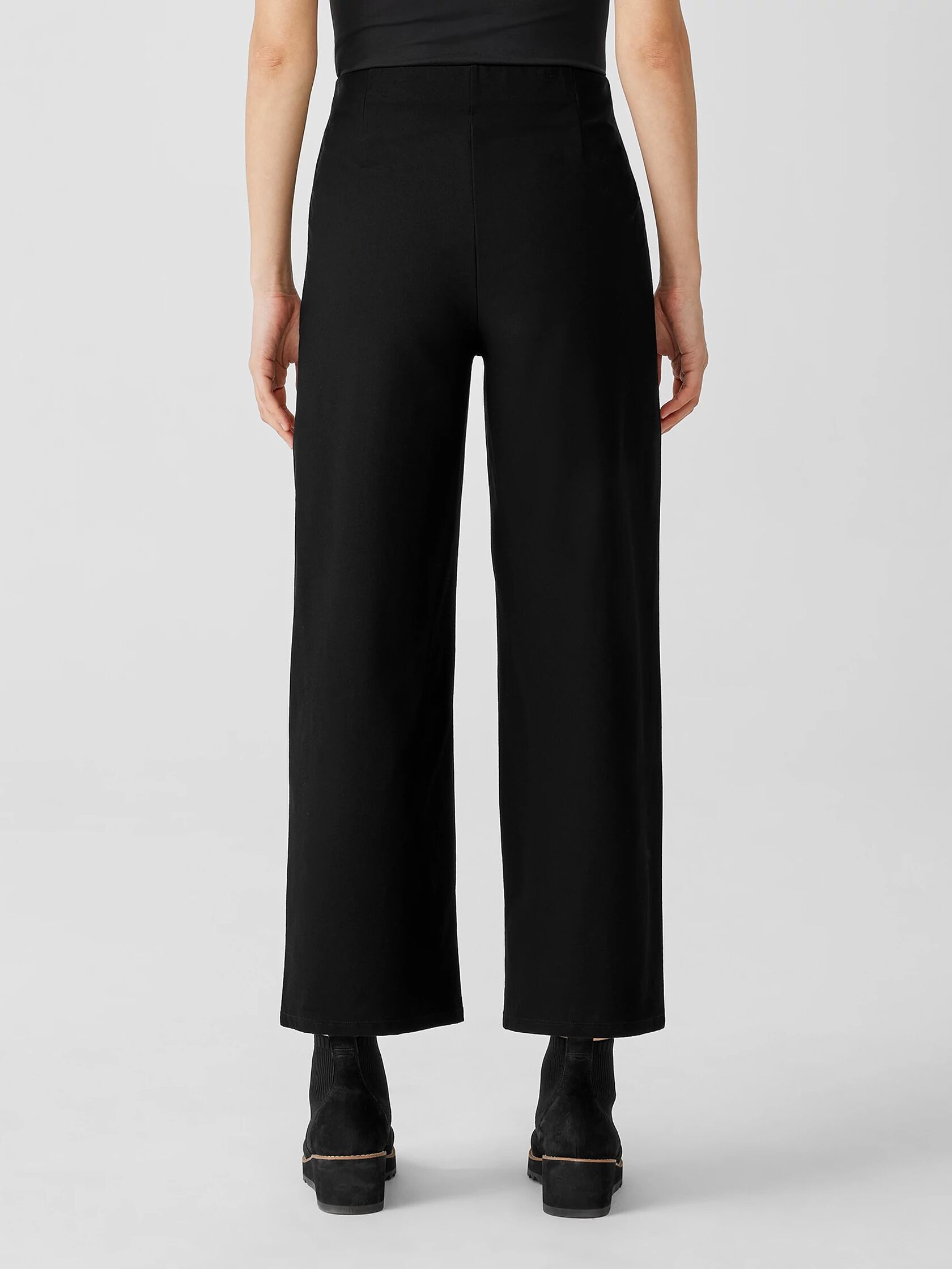 Washable Stretch Crepe Wide-Leg Pant