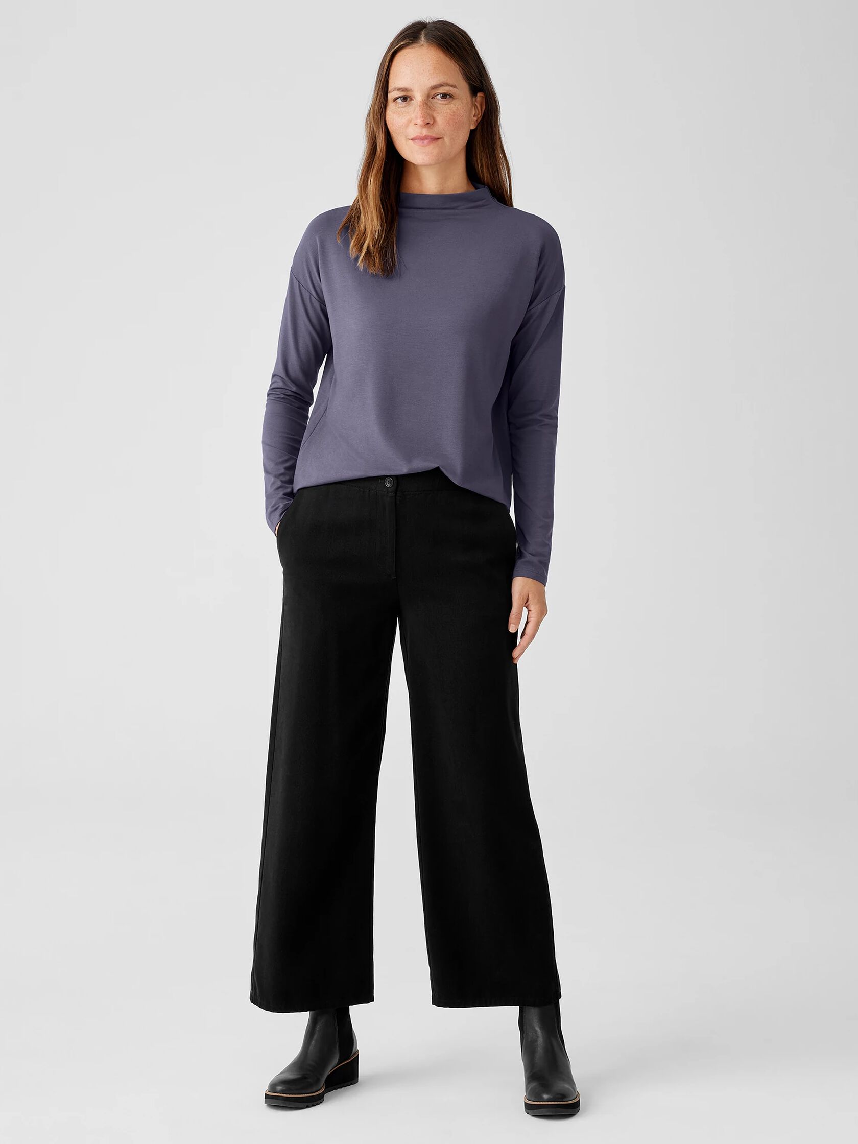 Soft Twill Wide-Leg Pant