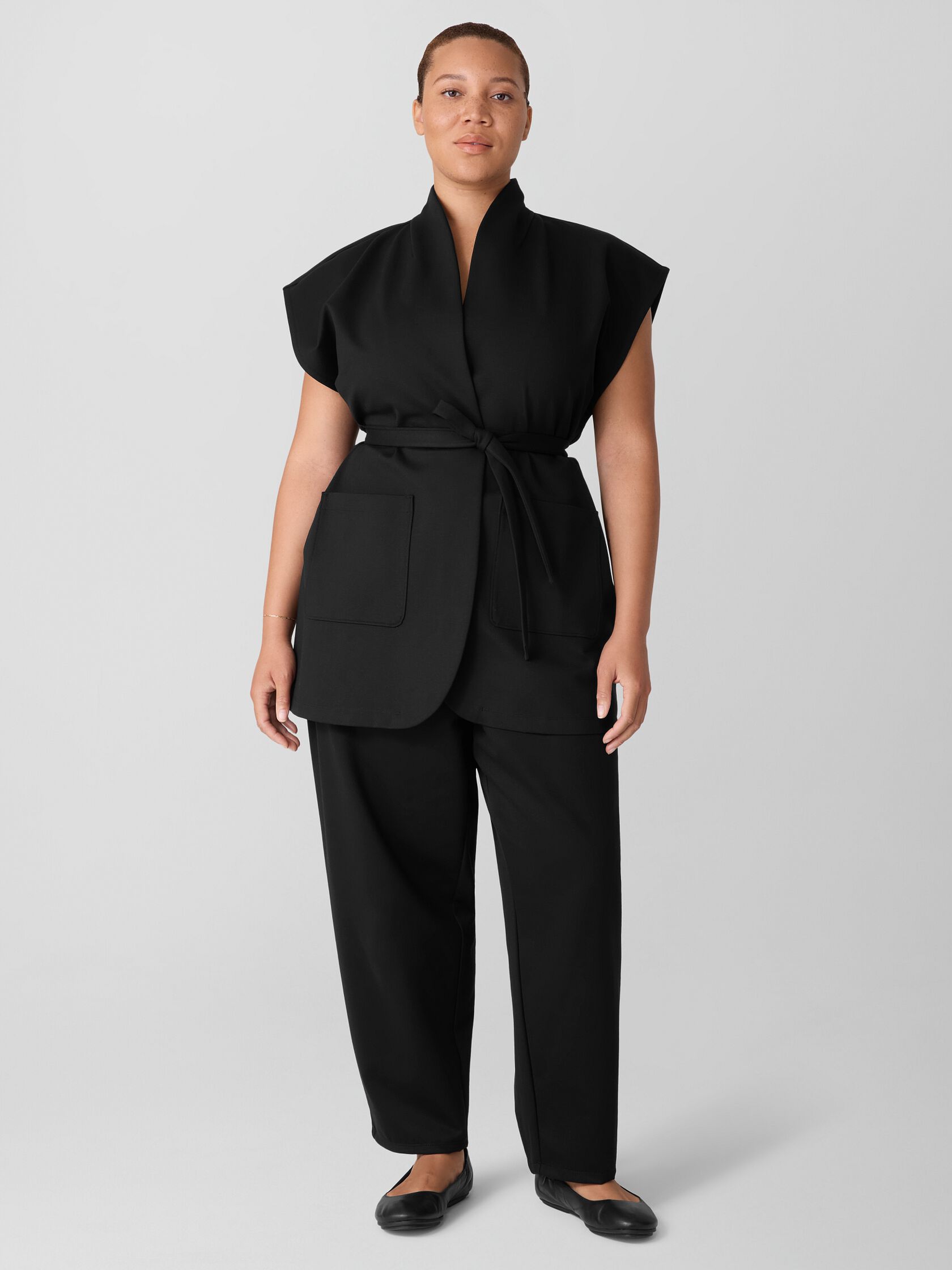 Washable Flex Ponte High Collar Vest