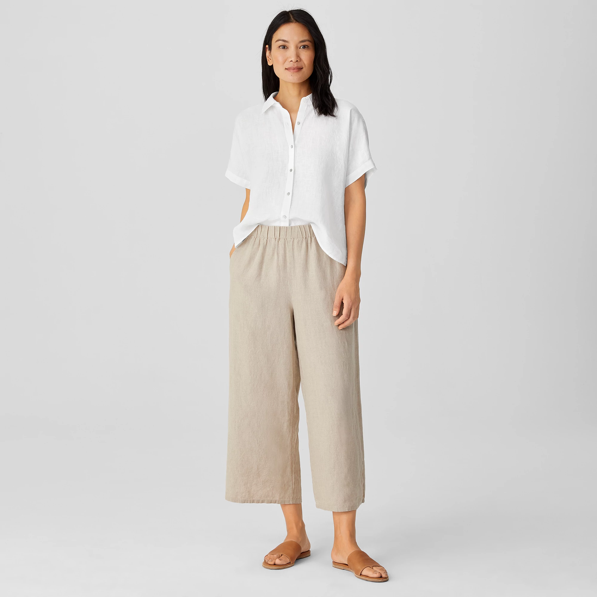 Organic Linen Wide-Leg Pant | EILEEN FISHER