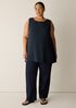 Silk Georgette Crepe Ballet Neck Long Tank