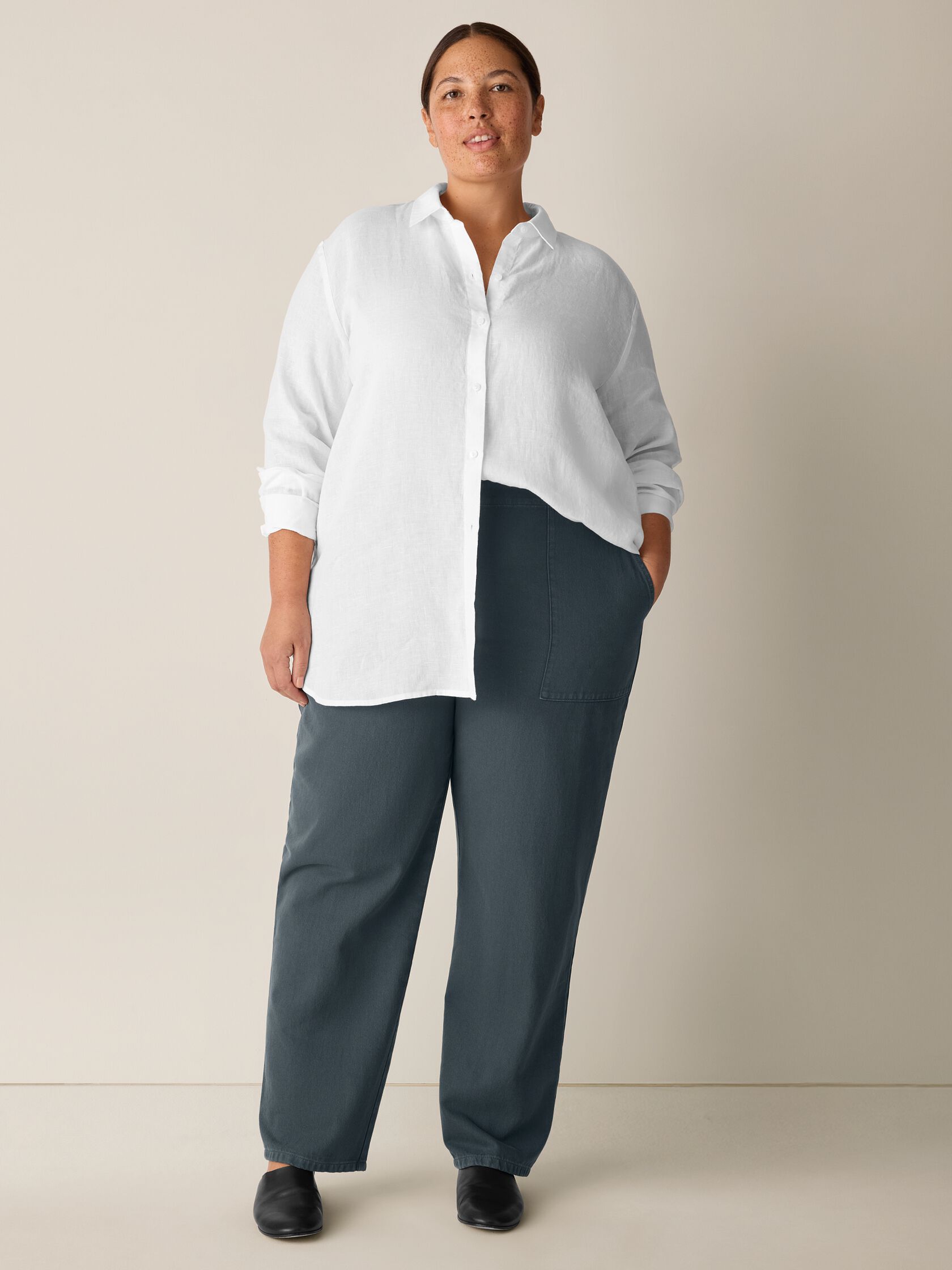 Garment-Dyed Utility Cotton Tapered Pant