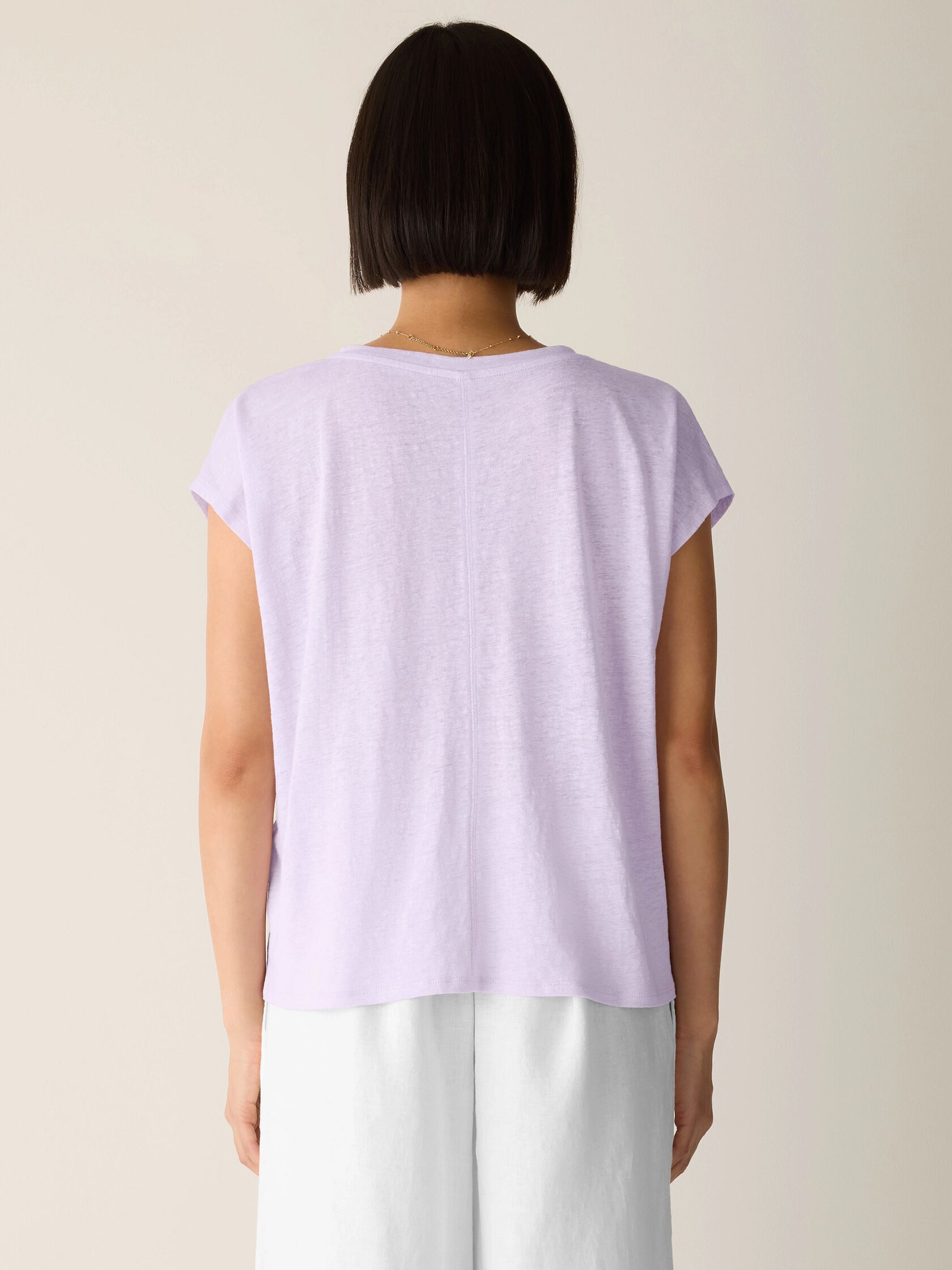 Organic Linen Jersey V-Neck Tee