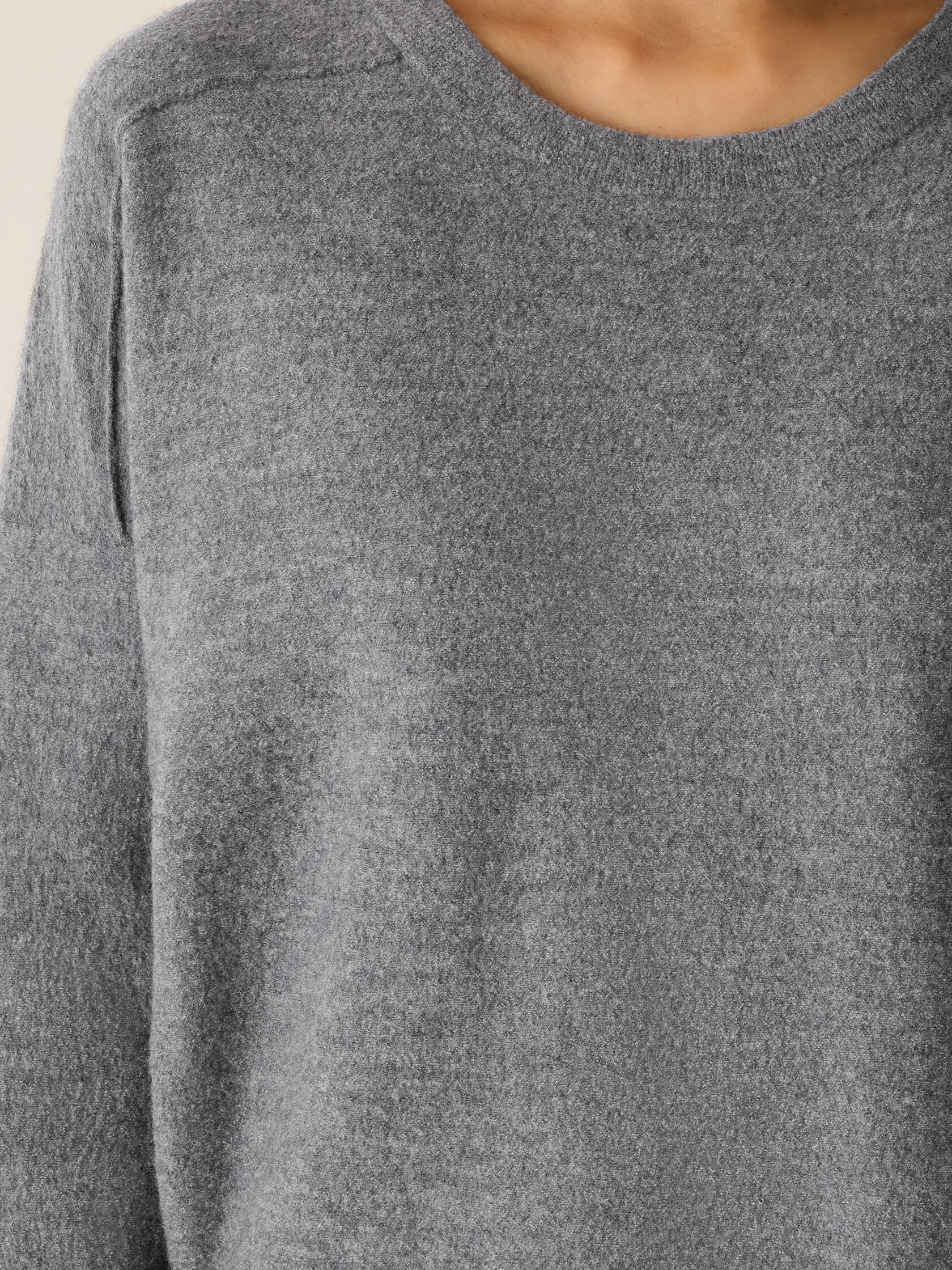 Fine Felted Wool Crew Neck Short Top in Regenerative Wool