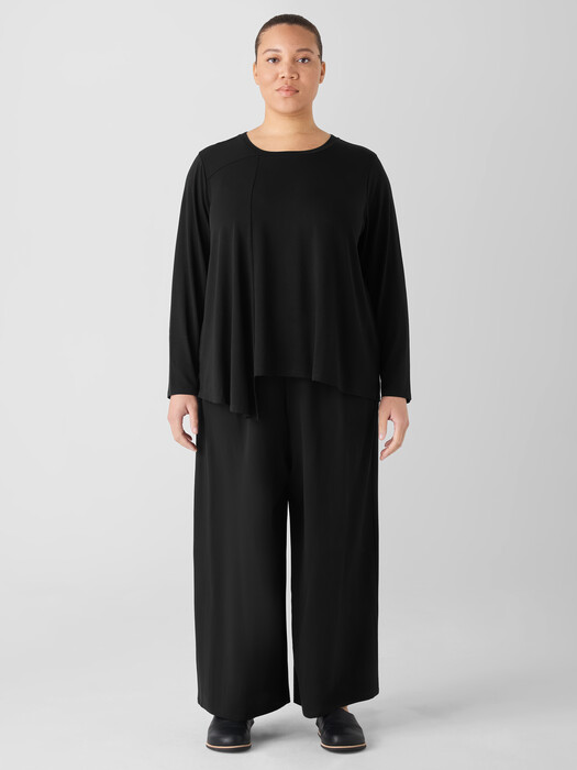 Fine Stretch Jersey Knit Asymmetrical Top