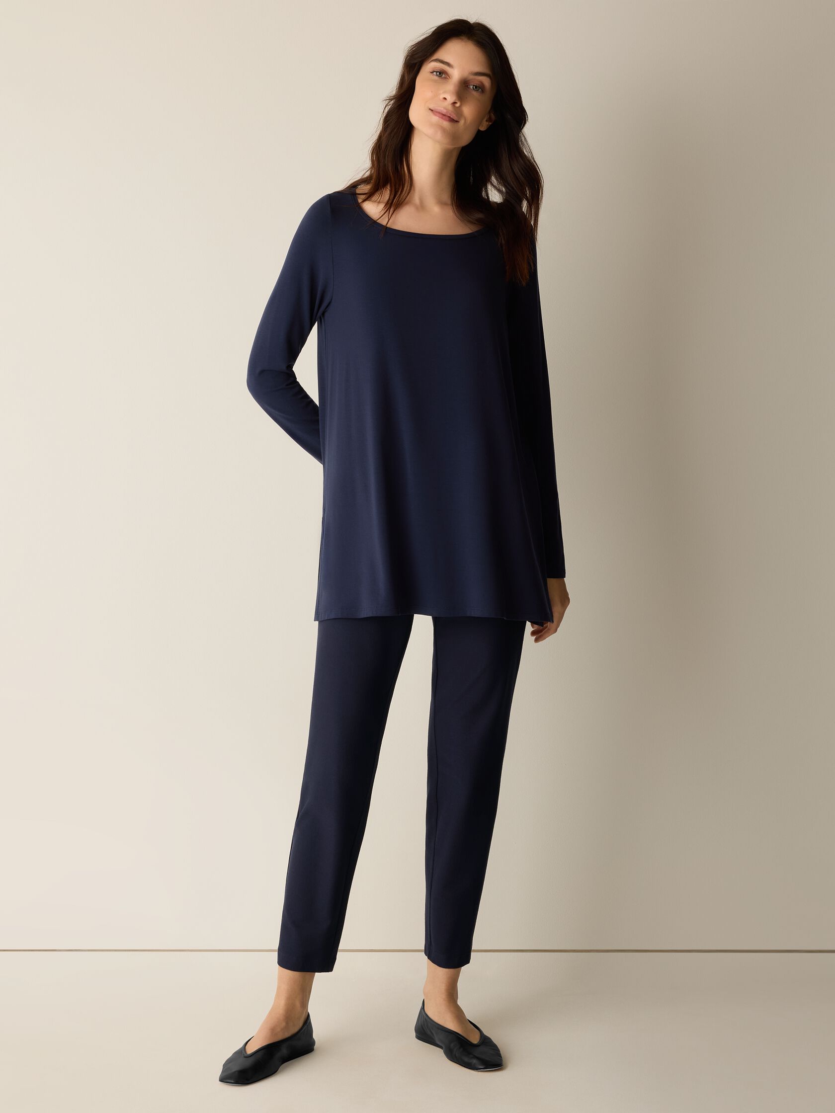 Fine Jersey Ballet Neck Long Top