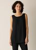 Silk Georgette Crepe Ballet Neck Long Tank