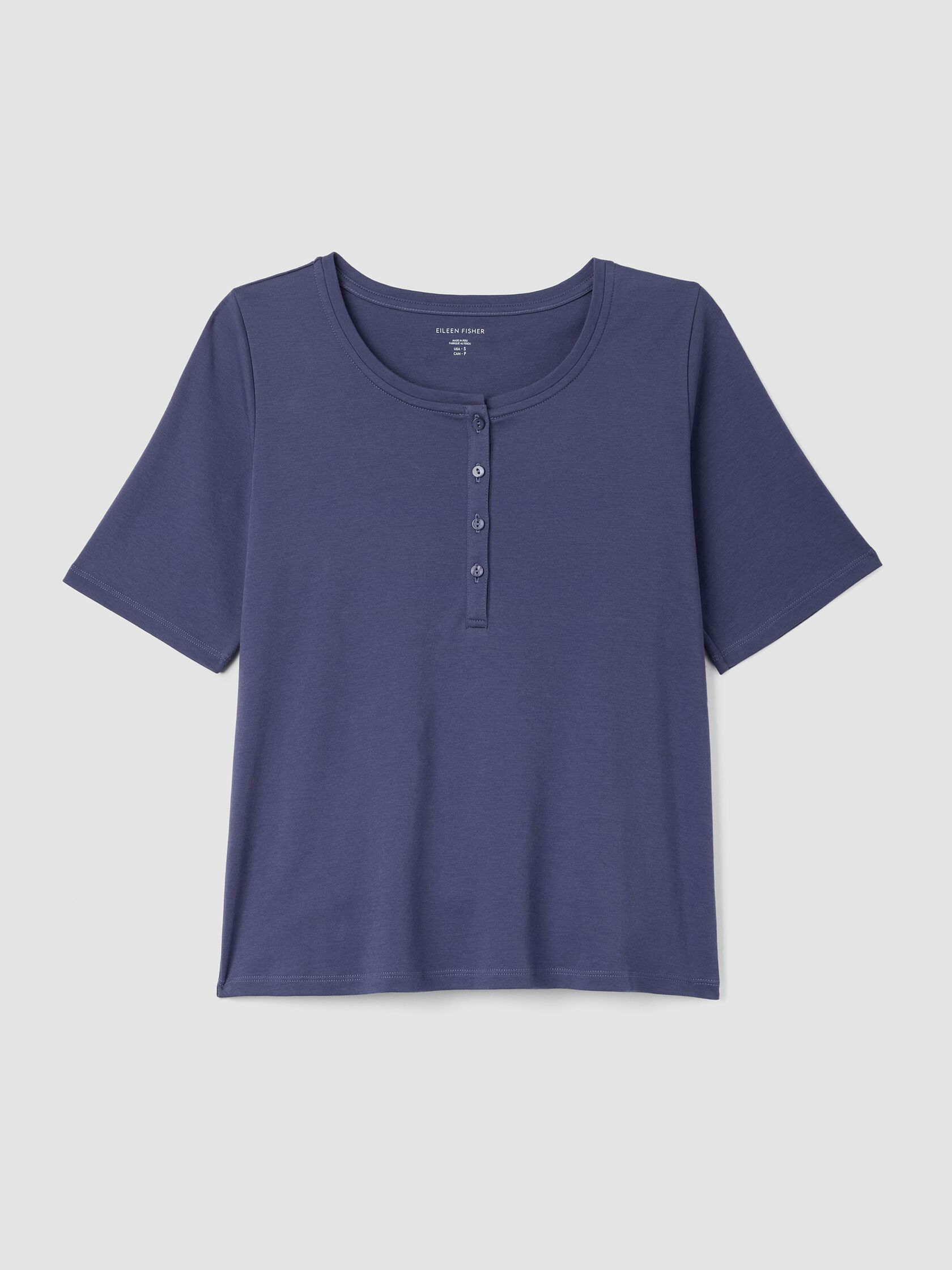 Organic Cotton Interlock Henley Sleep Top