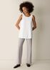 Silk Georgette Crepe Ballet Neck Long Tank