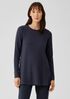 Stretch Jersey Knit Crew Neck Long Top