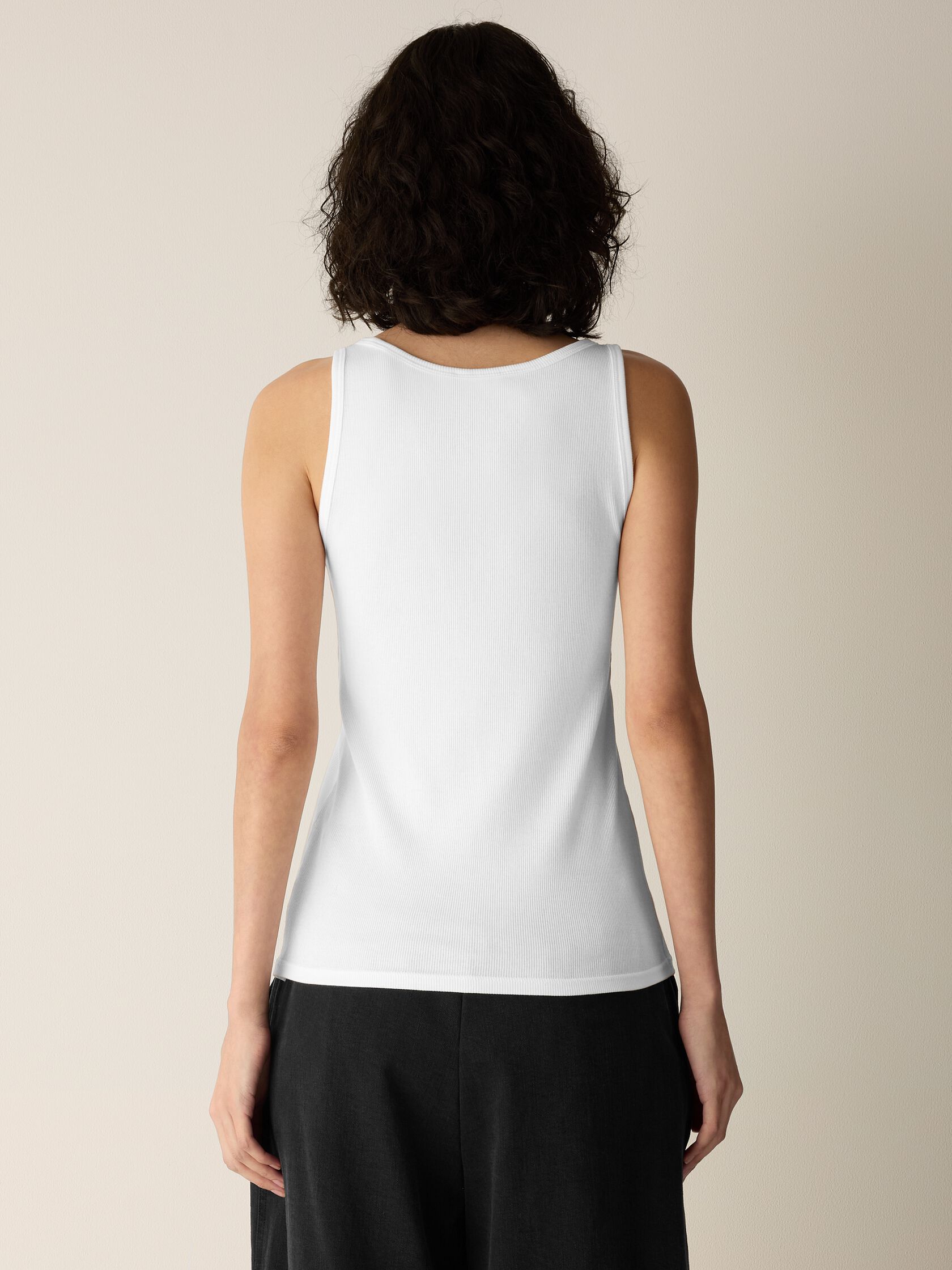 Organic Cotton Stretch Rib Scoop Neck Tank