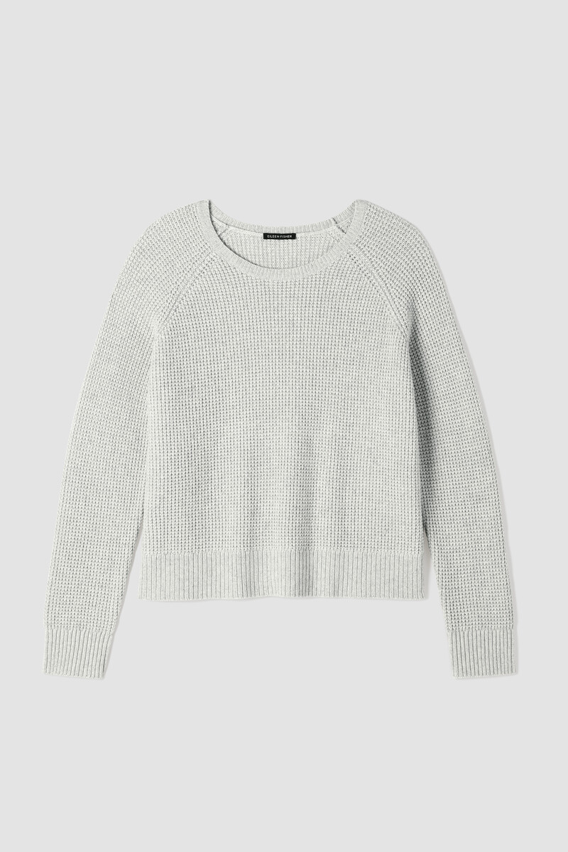Cotton and Recycled Cashmere Thermal Crew Neck Top Cotton and Recycled Cashmere Thermal Crew Neck Top