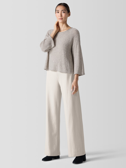 Merino Sequin Jewel Neck Top